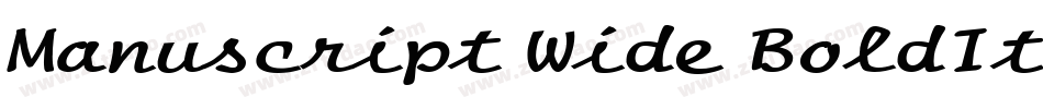 Manuscript Wide BoldItalic字体转换